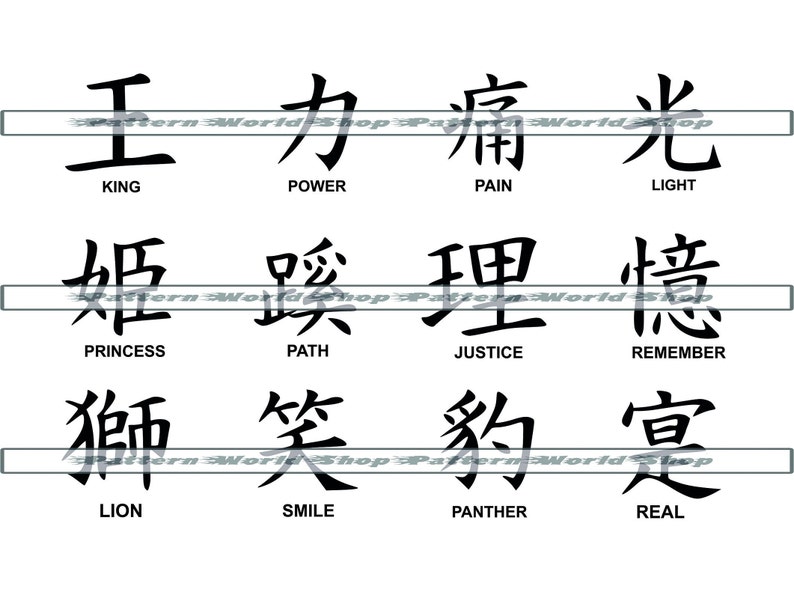 Japanese Kanji Bundle SVG Japanese Kanji Set Japanese Etsy