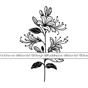 Honeysuckle Flower SVG, Honeysuckle SVG, June Birth Flower SVG, Honeysuckle Clipart, Files For Cricut, Cut Files For Silhouette, Dxf,Png,Eps
