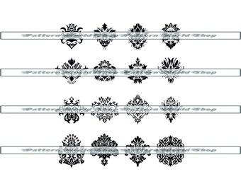 Paquete SVG de patrón de damasco, patrón vintage SVG, damasco SVG, clipart de damasco, archivos para Cricut, archivos de corte para Silhouette, Dxf, Png, Pdf, Vector