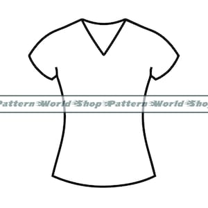 T-shirt Outline #6 SVG, T-shirt SVG, Shirt SVG, T-shirt Clipart, Shirt Clipart, Files For Cricut, Cut Files For Silhouette, Dxf, Png, Eps