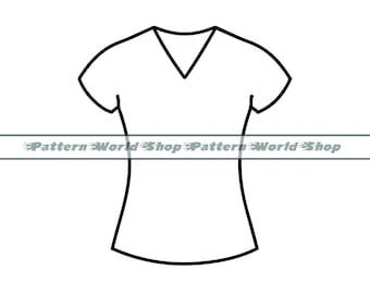 T-shirt Outline #6 SVG, T-shirt SVG, Shirt SVG, T-shirt Clipart, Shirt Clipart, Files For Cricut, Cut Files For Silhouette, Dxf, Png, Eps