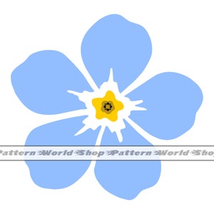 Vergissmeinnicht Blume SVG PNG DXF, Myosotis geschnitten Datei für Silhouette, Cricut, Vergissmeinnicht Vektor