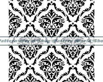 Patrón de damasco n.° 2 SVG, patrón vintage SVG, damasco SVG, clipart de damasco, archivos para Cricut, archivos de corte para Silhouette, Dxf, Png, Pdf, Vector
