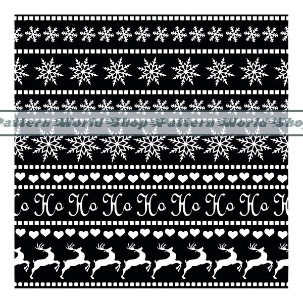 Winter Pattern #2 SVG, Christmas Pattern SVG, Nordic Pattern SVG, Clipart, Files For Cricut, Cut Files For Silhouette, Dxf, Png, Eps, Vector