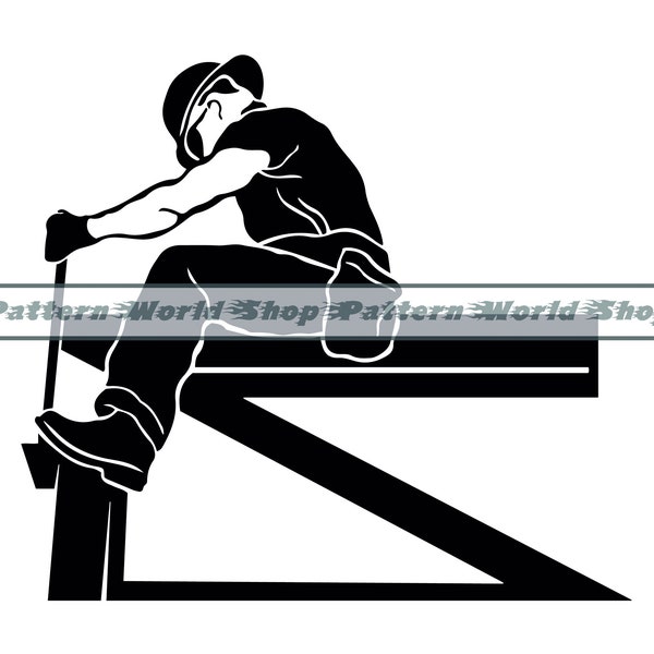 Structural Ironworker #2 SVG, Steel Worker SVG, Construction Worker SVG, Clipart, Files For Cricut, Cut Files For Silhouette, Dxf,Png,Vector