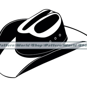 Cowboy Hat #3 SVG, Rancher Hat SVG, Cowboy Hat Clipart, Cowboy Hat Files For Cricut, Cowboy Hat Cut Files For Silhouette, Dxf,Png,Eps,Vector