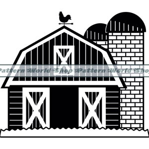 Barn SVG, Farm Barn Svg, Farm Svg, Barn Clipart, Barn Files For Cricut, Barn Cut Files For Silhouette, Barn DXF, Barn PNG, Eps, Barn Vector