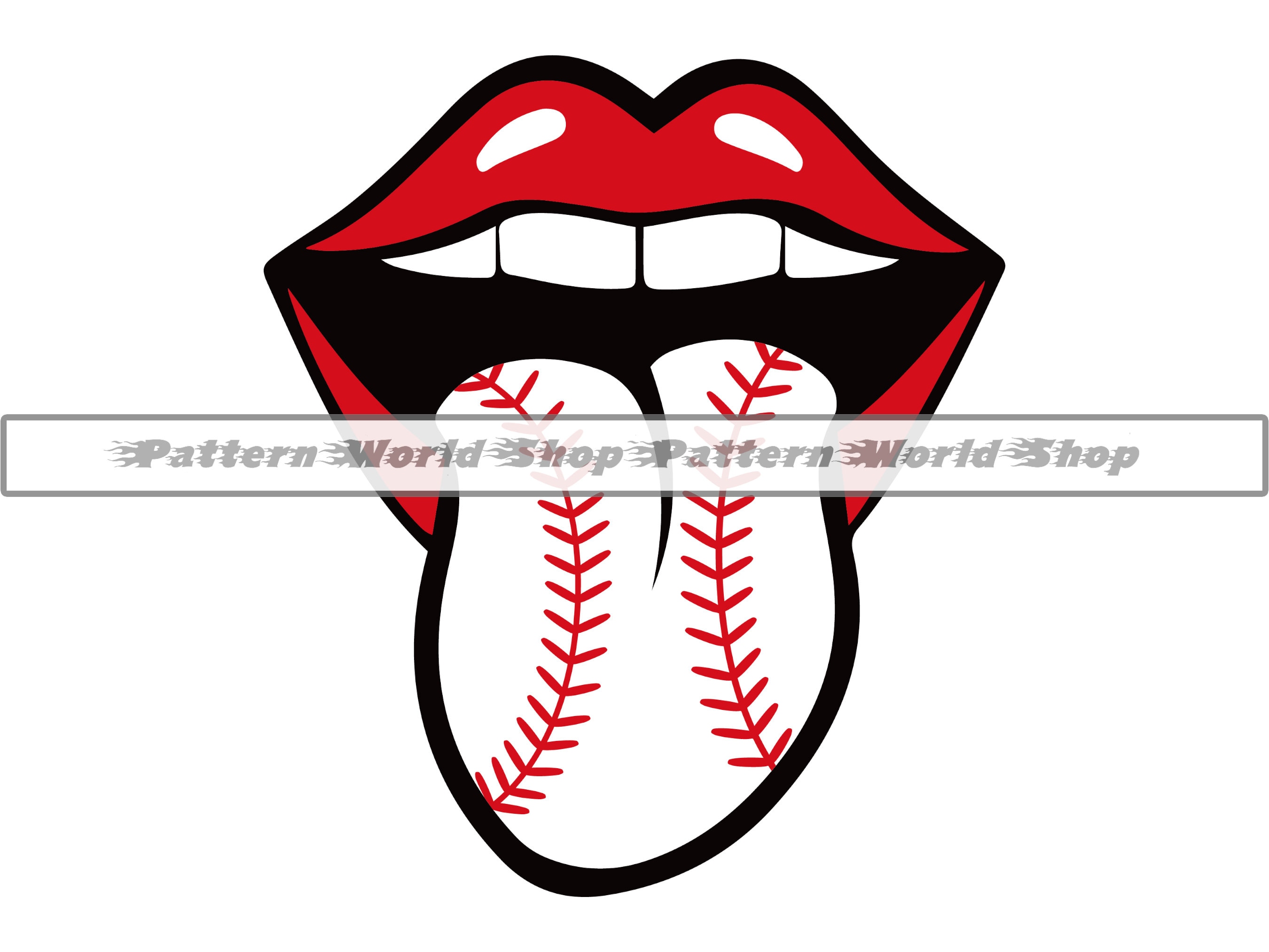 Baseball Lips SVG Baseball Tongue SVG Baseball Svg Baseball Etsy