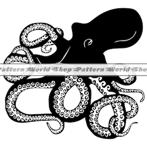 Octopus SVG, Kraken SVG, Squid Svg, Octopus Clipart, Octopus Files For Cricut, Octopus Cut Files For Silhouette, DXF, Png, Eps, Vector