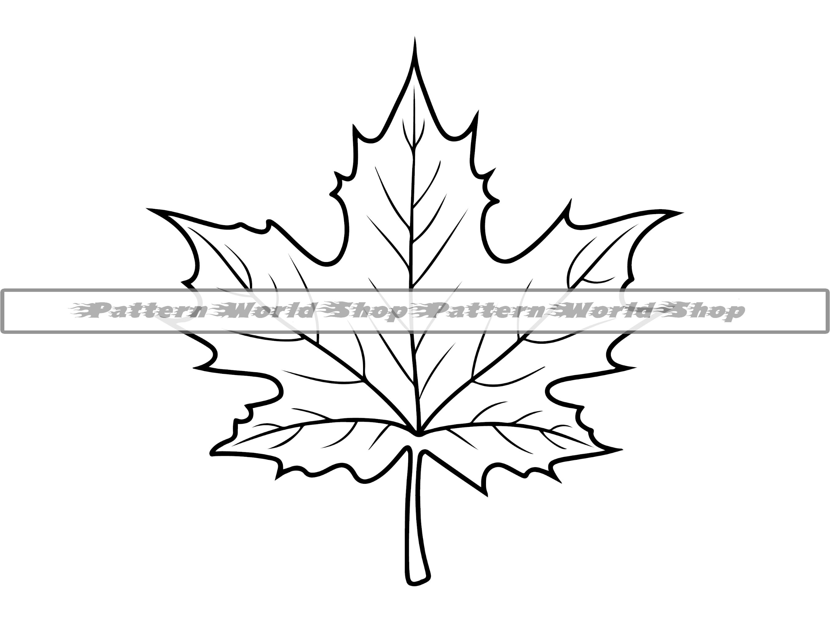 Maple Leaf Outline SVG, Maple Leaf SVG, Fall Leaf SVG, Maple Leaf Clipart, Files For Cricut, Cut Files For Silhouette, Dxf,Png,Vector