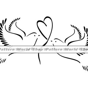 Hochzeit Tauben SVG, Tauben SVG, Vögel in Liebe SVG, Hochzeit zwart, Clipart, Dateien für Cricut, Schnittdateien für Silhouette, Dxf, Png, Eps, Vektor