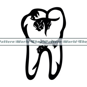Dente marcio SVG, Dente Svg, Dente marcio Clipart, File per Cricut, File di taglio del dente marcio per Silhouette, DXF, PNG, Eps, Vettore