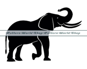 Elefante SVG, Elefante Clipart, File Elefante Per Cricut, File Di Taglio Elefante Per Silhouette, Elefante DXF, Elefante PNG, Vettore Elefante