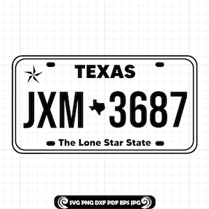 Texas License Plate SVG, Texas SVG, Car Plate SVG, Texas License Plate Clipart, Files For Cricut, Cut Files For Silhouette, Dxf, Png, Eps