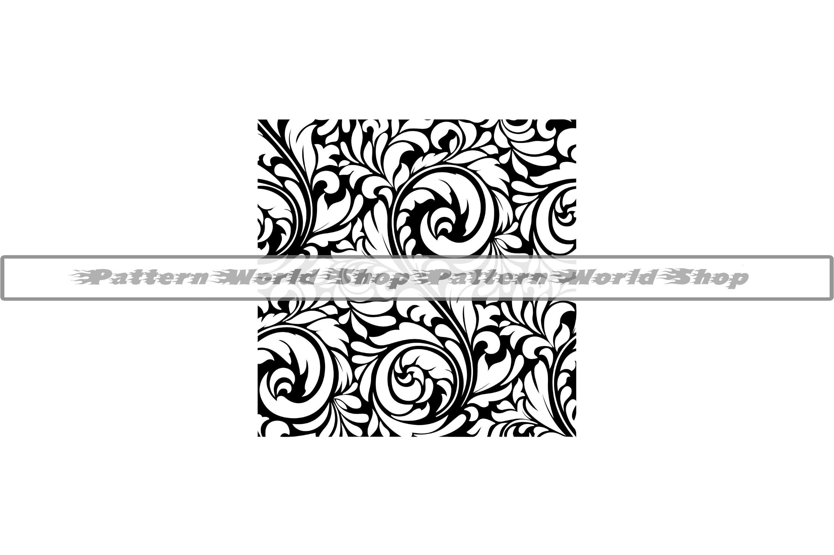 Tooled Leather #173 SVG, Western Tooled Leather, Floral