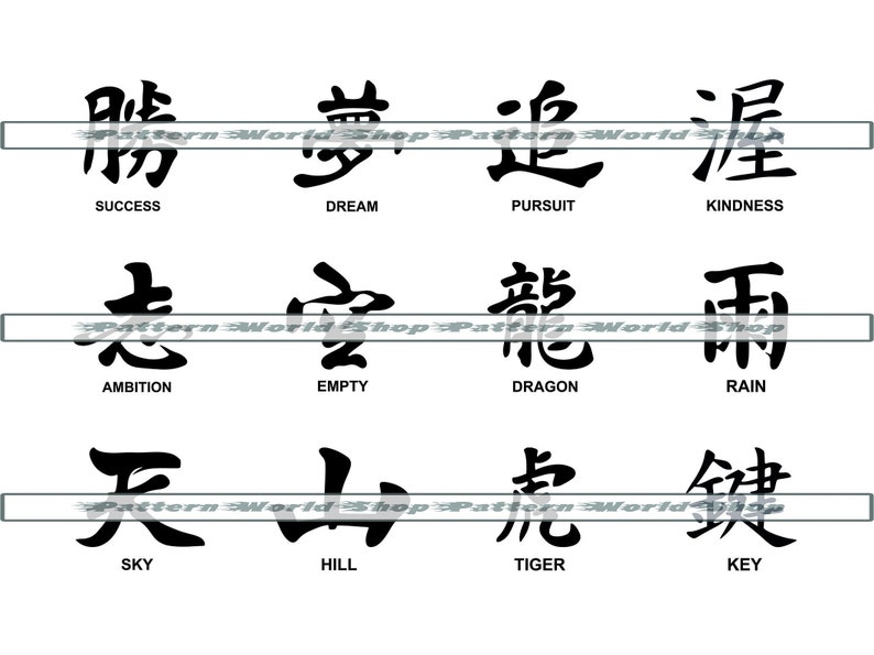 Japanese Kanji Bundle SVG Japanese Kanji Set Japanese Etsy