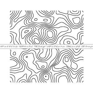 Motif de carte SVG, motif de carte topographique SVG, topo abstrait SVG, des cliparts, des fichiers pour Cricut, couper des fichiers pour la silhouette, Dxf, Png, papier numérique