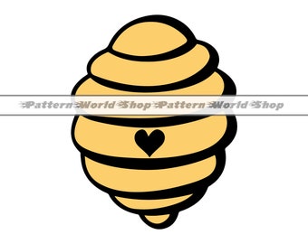 Colmena n.° 2 SVG, Miel SVG, Clipart de colmena, Archivos de colmena para Cricut, Archivos de corte de colmena para Silhouette, Dxf, Colmena PNG, Eps, Vector de colmena