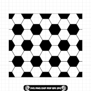 Soccer Ball Pattern SVG, Football Seamless PNG, Hexagon Sports Background DXF, Cut File for Cricut, Soccer Wall Design Template