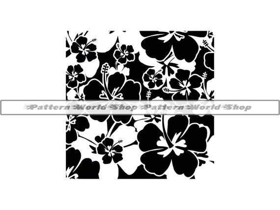 Hibiscus Pattern Tooled Leather #2 SVG, Tooled Leather SVG, Floral Pattern SVG, Seamless Pattern, Floral Vines, Peekaboo Tumbler, Cut,Cricut