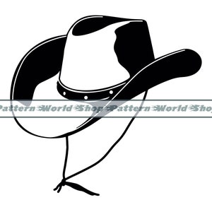 Cowboy Hat SVG, Rancher Hat SVG, Cowboy Hat Clipart, Cowboy Hat Files For Cricut, Cowboy Hat Cut Files For Silhouette, Dxf, Png, Eps, Vector