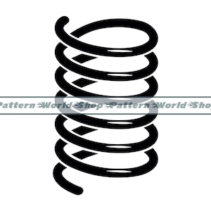 May include: A black metal spring coil, often used in mechanical devices.