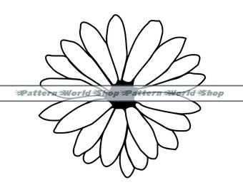 Daisy Outline SVG, Daisy SVG, Flower SVG, Daisy Clipart, Daisy Files Per Cricut, Daisy Cut Files Per Silhouette, Daisy Dxf, Daisy Png, Vettore