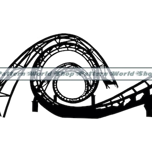 Roller Coaster #3 SVG, Roller Coaster PNG, Roller Coaster Clipart, Roller Coaster CUT Files For Silhouette, Files For Cricut, Dxf,Eps,Vector