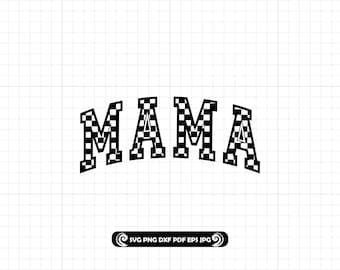 Checkered Mama SVG PNG DXF: Racing Mom Tee Design (2 Designs Included)