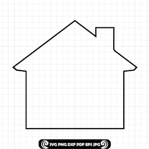House Outline SVG, House Frame DXF, Home Silhouette Png, Cricut Cut File for DIY Crafts, Sign Template, Laser Cutting Design