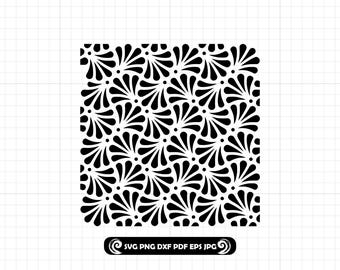 Talavera Tile Pattern SVG PNG DXF, Mexican Stencil Cut File #2
