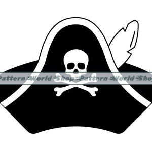 Pirate Hat #2 SVG, Pirate Svg, Pirate Hat Clipart, Pirate Hat Files For Cricut, Pirate Hat Cut Files For Silhouette, Dxf, Png, Eps, Vector
