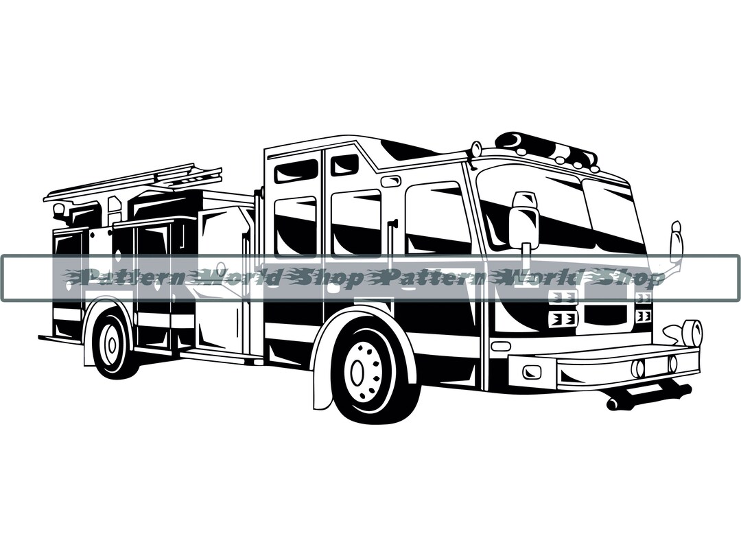 Fire Truck 2 SVG, Firetruck Svg, Fire Engine SVG, Fire Truck Clipart