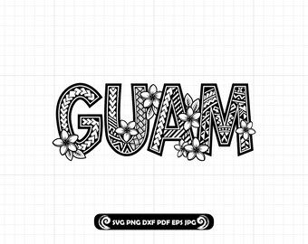 Guam Tribal Word Art SVG PNG DXF, Guam Cut File