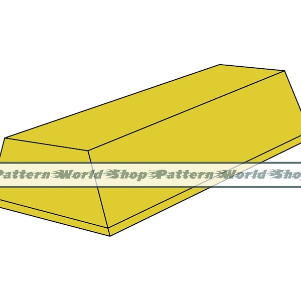 Gold Bullion SVG, Gold Bar SVG, Gold Ingot SVG, Gold Bullion Clipart, Gold Bullion Files For Cricut, Cut Files For Silhouette,Dxf,Png,Vector