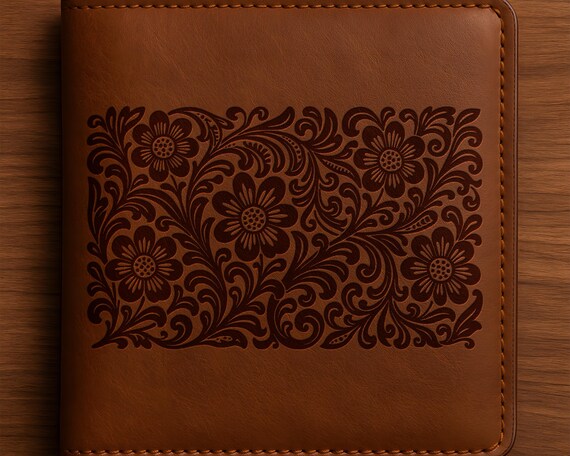 Tooled Leather #99 SVG PNG DXF, Leather Tooling Pattern, Western