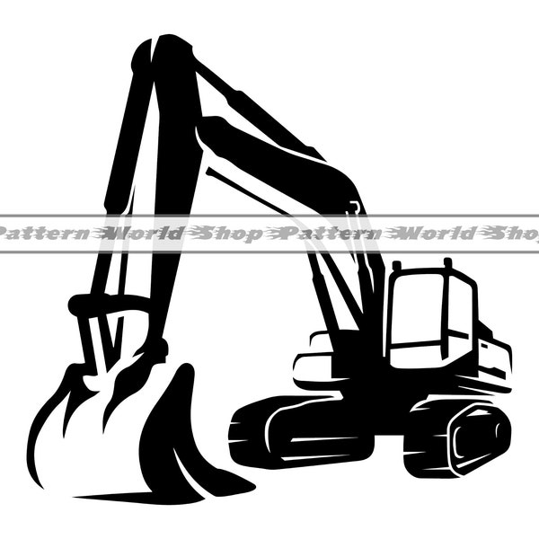 Excavator SVG, Construction SVG, Heavy Equipment SVG, Excavator Clipart, Files For Cricut, Cut Files For Silhouette,Dxf,Png,Excavator Vector