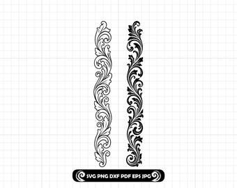 Ornate Scroll Border SVG PNG DXF, Baroque Laser Cut Frame