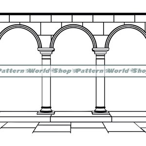 Colonnade SVG, Column Pillar SVG, Architectural Svg, Column Pillar Clipart, Files For Cricut, Cut Files For Silhouette, Dxf, Png, Eps,Vector