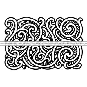 Patrón maorí n.° 3 SVG PNG, patrón polinesio SVG, tatuaje maorí Svg, arte tribal samoano, imágenes prediseñadas, archivos para Cricut, archivos de corte, descarga digital