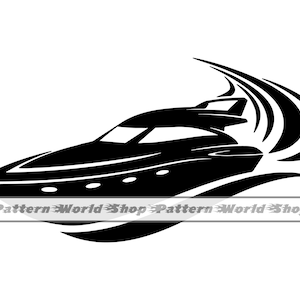 Speed Boat SVG, Motor Boat SVG, Yacht Svg, Speed Boat Clipart, Speed Boat Files For Cricut, Cut Files For Silhouette, Dxf, Png, Eps, Vector
