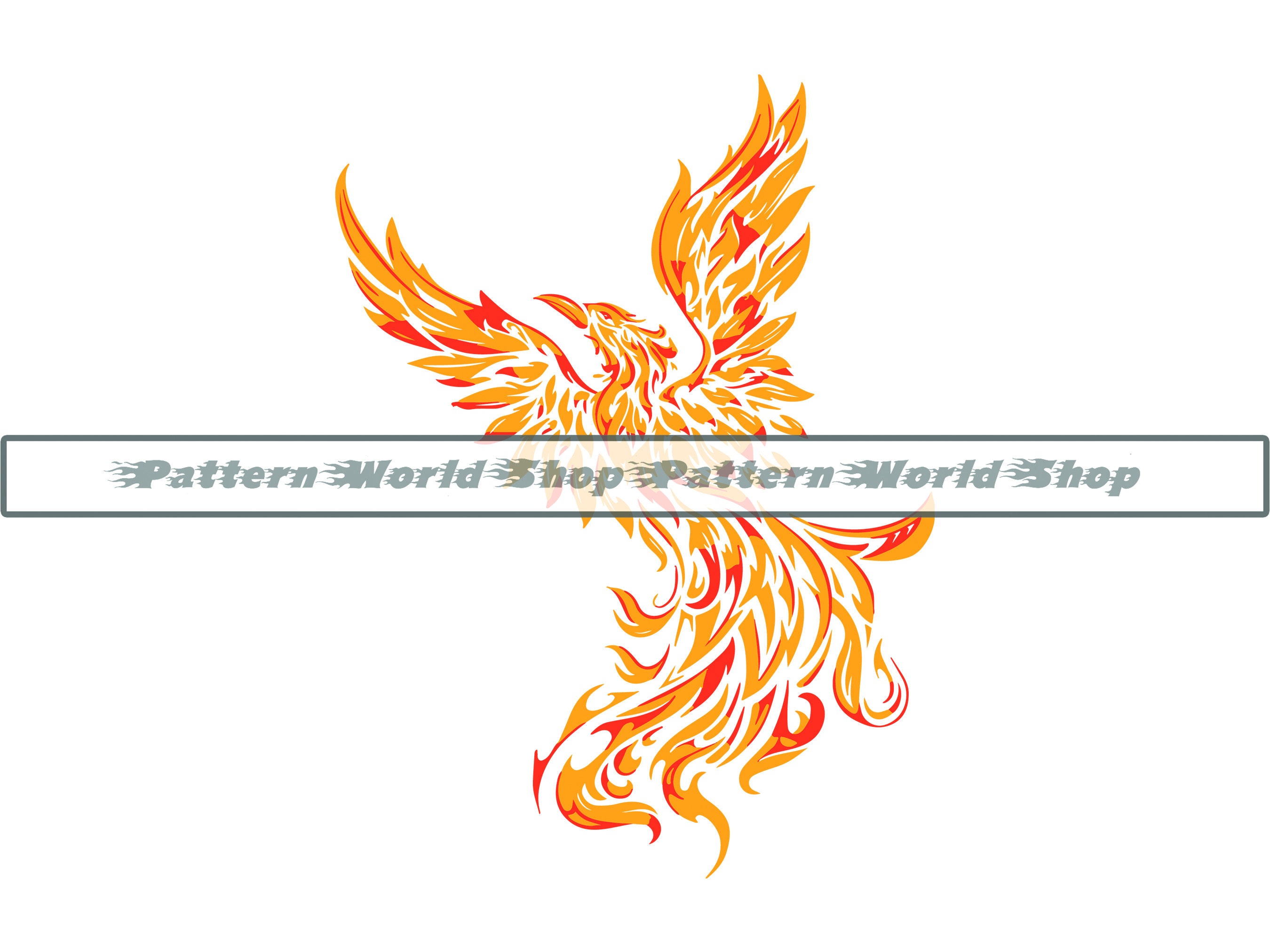 Fire Phoenix Tattoo - Etsy Fire Phoenix Tattoo - Etsy
