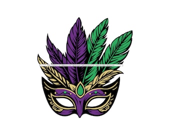 Karneval Maske SVG PNG, Mardi Gras SVG, Karneval Sublimationsdesign, Mardi Gras Clipart, Dateien für Cricut, Schnittdateien für Silhouette, Pdf