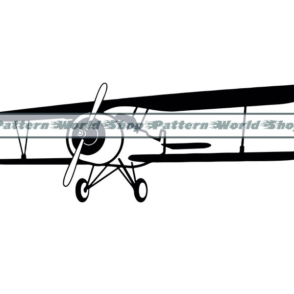 Propeller Plane SVG, Biplane SVG, Airplane SVG, Propeller Plane Clipart, Files For Cricut, Cut Files For Silhouette, Dxf, Png, Eps, Vector