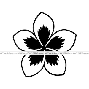 Plumeria SVG, frangipani SVG, Hawaiiaanse bloem SVG, clipart, bestanden voor Cricut, gesneden bestanden voor silhouet, dxf, png, vector, digitale download
