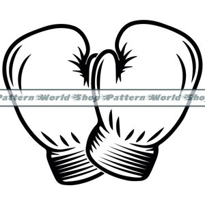 Guantes de boxeo, contorno n.° 6 SVG, boxeo SVG, guantes de boxeo Clipart, archivos de guantes de boxeo para Cricut, archivos de corte para Silhouette, Dxf, Png, Vector