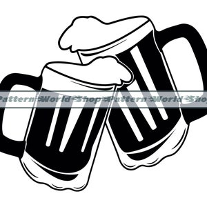 Beers Cheers SVG, Beer Mugs Toasting SVG, Celebrate SVG, Beer Clipart, Beer Files For Cricut, Beer Cut Files For Silhouette, Dxf, Png,Vector