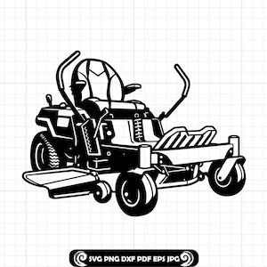 Zero Turn Lawn Mower SVG, Grass Cutting PNG, Landscaping DXF, Ride On Mower Clipart, Cricut Silhouette Cut File