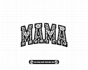 Western Mama SVG PNG DXF: Floral Tooled Leather Mama Letter Cut File