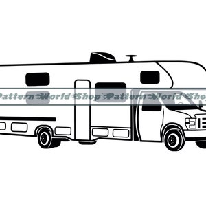Camper Van #2 SVG, RV SVG, Motorhome Svg, Camper Van Clipart, Camper Files For Cricut, Camper Cut Files For Silhouette, Dxf, Png, Eps,Vector